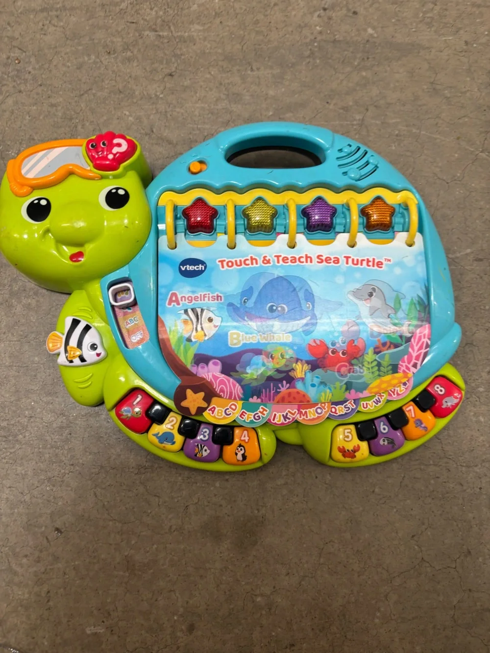 VTech Touch & Teach Sea Turtle - Blue and Green Interactive Learning Toy